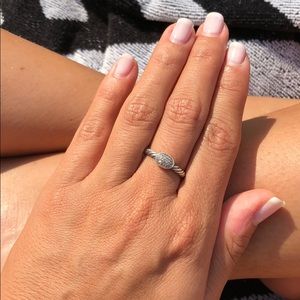 David Yurman Petite Pave Oval Ring with Diamonds